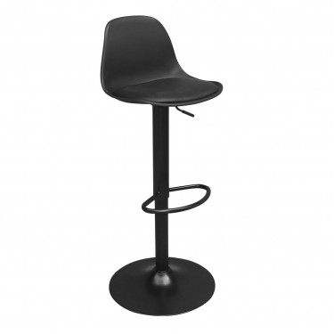 MARTIN Σκαμπό BAR, Μέταλλο Μαύρο, PP-Pu Μαύρο, Ρύθμιση Ύψους, Περιστρεφόμενο  41x40x79-89cm [-Μαύρο-] [-PP - PC - ABS-, -Μέταλλο-] ΕΜ400,1