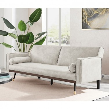 CLICK Καναπές - Κρεβάτι Σαλονιού - Καθιστικού, Ύφασμα Suede Εκρού  192x84x76cm Bed:192x98x37cm [-Εκρού-] [-Ύφασμα-] Ε9443,2