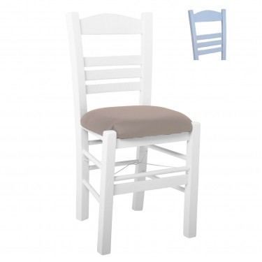 ΣΙΦΝΟΣ Καρέκλα Οξιά Βαφή Εμποτισμού Λάκα Γκρι, Κάθισμα Pu Cappuccino  41x45x88cm [-Γκρι-, -Μπεζ-Tortora-Sand-Cappuccino-] [-PU - PVC-, -Ξύλο-] Ρ969,Ε10Τ1