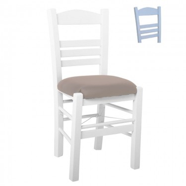 ΣΙΦΝΟΣ Καρέκλα Οξιά Βαφή Εμποτισμού Λάκα Γκρι, Κάθισμα Pu Cappuccino  41x45x88cm [-Γκρι-, -Μπεζ-Tortora-Sand-Cappuccino-] [-PU - PVC-, -Ξύλο-] Ρ969,Ε10Τ1