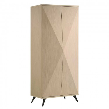 CRONOS  Ντουλάπα Δίφυλλη, Απόχρωση Φυσικό  80x60x195cm [-Φυσικό-] [-MDF - Κόντρα Πλακέ - Καπλαμάς - Νοβοπάν-] Ε7339,7