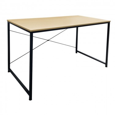 ΓΡΑΦΕΙΟ Η/Υ Μέταλλο Βαφή Μαύρο, Melamine Beech  120x60x74cm [-Μαύρο-, -Φυσικό-] [-Melamine-, -Μέταλλο-] ΕΟ412,1