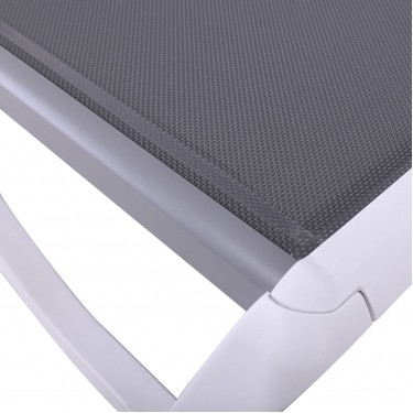 SUMMER K/D Ξαπλώστρα Αλουμίνιο Ανθρακί, PP Άσπρο - Textilene Γκρι  69/58x196x31cm [-Άσπρο-, -Γκρι-] [-Textilene-, -Αλουμίνιο-] Ε3381