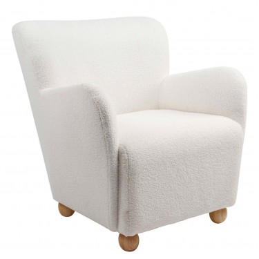 AROMA Πολυθρόνα - Μπερζέρα, Teddy Ύφασμα Άσπρο  76x84x85cm [-Άσπρο-] [-Ύφασμα-] Ε7123,1