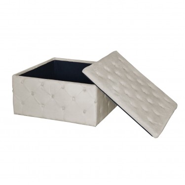 TIBOR Σκαμπό Αποθηκευτικό, Ύφασμα Velure Απόχρωση Cappuccino  80x80x41cm [-Μπεζ-Tortora-Sand-Cappuccino-] [-Ύφασμα-] Ε7026,1