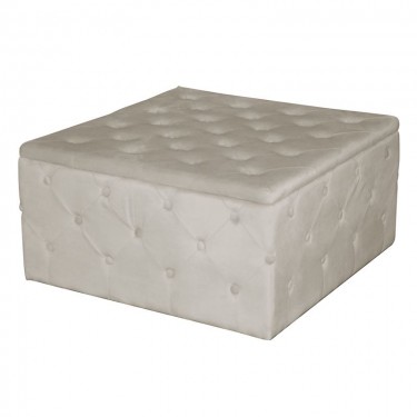 TIBOR Σκαμπό Αποθηκευτικό, Ύφασμα Velure Απόχρωση Cappuccino  80x80x41cm [-Μπεζ-Tortora-Sand-Cappuccino-] [-Ύφασμα-] Ε7026,1