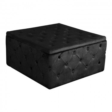 TIBOR Σκαμπό Αποθηκευτικό, Ύφασμα Velure Απόχρωση Μαύρο  80x80x41cm [-Μαύρο-] [-Ύφασμα-] Ε7026,2