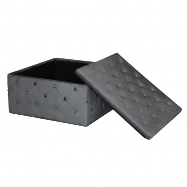 TIBOR Σκαμπό Αποθηκευτικό, Ύφασμα Velure Απόχρωση Γκρι  80x80x41cm [-Γκρι-] [-Ύφασμα-] Ε7026,3