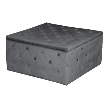 TIBOR Σκαμπό Αποθηκευτικό, Ύφασμα Velure Απόχρωση Γκρι  80x80x41cm [-Γκρι-] [-Ύφασμα-] Ε7026,3