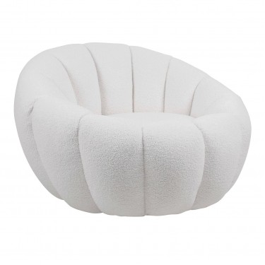 BEVERLY Πολυθρόνα - Σαλονιού - Καθιστικού, Teddy Ύφασμα Άσπρο  89x92x61cm [-Άσπρο-] [-Ύφασμα-] Ε7160,1