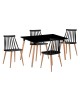 LAVIDA-ART Τραπεζαρία: Τραπέζι 120x80 Οξιά/MDF   4 Καρέκλες Μέταλλο Βαφή Φυσικό PP Μαύρο  Table:120x80x73 Chair:43x48x77 [-Μαύρο-, -Φυσικό-] [-Μέταλλο-, -Ξύλο-] ΕΜ139,2S