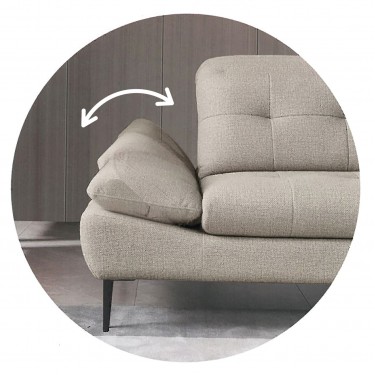 SELBY Καναπές Σαλονιού Δεξιά Γωνία, Ανακλινόμενα Κεφαλάρια, Ύφασμα Μπεζ  303x224x108cm H.88/106cm [-Μπεζ-Tortora-Sand-Cappuccino-] [-Ύφασμα-] Ε945,11