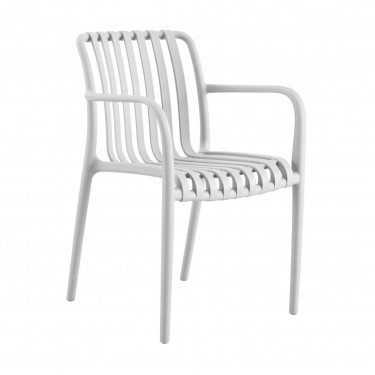 MODA Πολυθρόνα Στοιβαζόμενη PP - UV Protection Απόχρωση Άσπρο  55x58x81cm [-Άσπρο-] [-PP - PC - ABS-] Ε3800,10