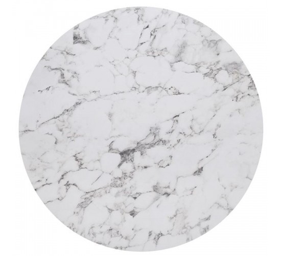 HPL (High Pressure Laminated) Επιφάνεια Τραπεζιού Απόχρωση White Marble, Εξωτερικού χώρου  Φ70cm/12mm [-Άσπρο-] [-HPL-] Ε101,421