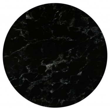 HPL (High Pressure Laminated) Επιφάνεια Τραπεζιού Απόχρωση Black Marble, UV  Φ70cm/12mm [-Μαύρο-] [-HPL-] Ε101,45