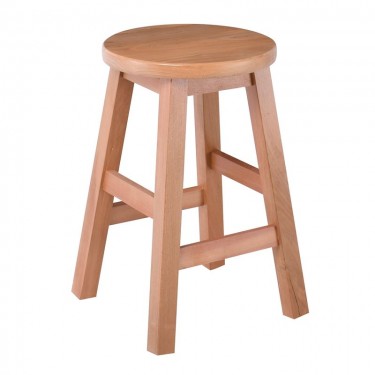 ΟΞΙΑ Σκαμπό Βοηθητικό Τετράγωνο, Λούστρο Φυσικό  31x31x50cm [-Φυσικό-] [-Ξύλο-] Ε451,1