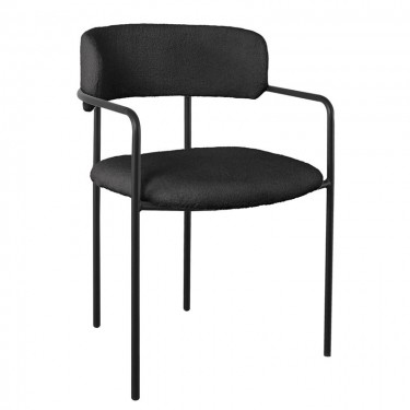 GILLAN Πολυθρόνα Μέταλλο Βαφή Μαύρο, Ύφασμα Teddy, Απόχρωση Μαύρο  54x54x81cm [-Μαύρο-] [-Μέταλλο-, -Ύφασμα-] ΕΜ787,3