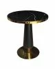 OLIVE Τραπέζι Βαφή Μαύρο-Gold, Επιφάνεια Sintered Stone Black Marble  Φ70x73cm [-Χρυσό/Μαύρο-] [-Μέταλλο / Τεχνόπετρα-Τεχνομάρμαρο-] ΕΜ789,1