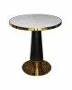 OLIVE Τραπέζι Βαφή Μαύρο-Gold, Επιφάνεια Sintered Stone White Marble  Φ70x73cm [-Χρυσό/Γκρι-] [-Μέταλλο / Τεχνόπετρα-Τεχνομάρμαρο-] ΕΜ789,2