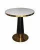 OLIVE Τραπέζι Βαφή Μαύρο-Gold, Επιφάνεια Sintered Stone White Marble  Φ70x73cm [-Χρυσό/Γκρι-] [-Μέταλλο / Τεχνόπετρα-Τεχνομάρμαρο-] ΕΜ789,2