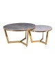 OTTO Set 2 Τραπεζάκια Σαλονιού , Χρώμιο Χρυσό, Sintered Stone Grey-White Marble  Φ.80 H.45cm   Φ.60 H.38cm [-Γκρι-, -Χρυσό-] [-Μέταλλο-, -Τεχνόπετρα-] ΕΜ527,S