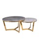 OTTO Set 2 Τραπεζάκια Σαλονιού , Χρώμιο Χρυσό, Sintered Stone Grey-White Marble  Φ.80 H.45cm   Φ.60 H.38cm [-Γκρι-, -Χρυσό-] [-Μέταλλο-, -Τεχνόπετρα-] ΕΜ527,S