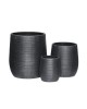 FLOWER POT-16 Set 3 τεμαχίων, Cement Απόχρωση Anthracite  Φ23x26 - Φ33x37 - Φ45x50cm [-Ανθρακί-] [-Artificial Cement (Recyclable)-] Ε6316,S