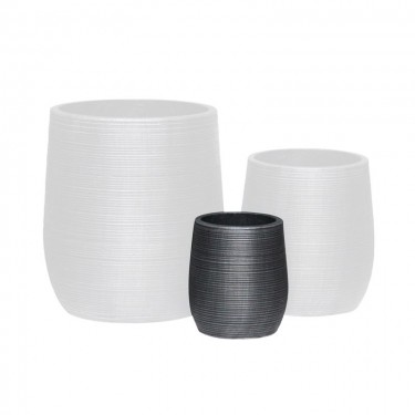 FLOWER POT-16 Φ23x26cm, Cement Απόχρωση Anthracite  Φ23x26cm [-Ανθρακί-] [-Artificial Cement (Recyclable)-] Ε6316,Α