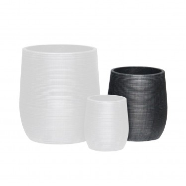 FLOWER POT-16 Φ33x37cm, Cement Απόχρωση Anthracite  Φ33x37cm [-Ανθρακί-] [-Artificial Cement (Recyclable)-] Ε6316,Β