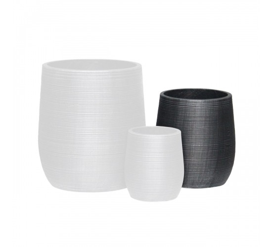 FLOWER POT-16 Φ33x37cm, Cement Απόχρωση Anthracite  Φ33x37cm [-Ανθρακί-] [-Artificial Cement (Recyclable)-] Ε6316,Β