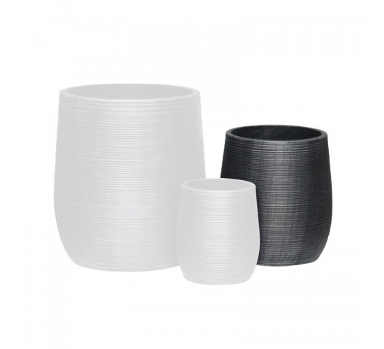 FLOWER POT-16 Φ33x37cm, Cement Απόχρωση Anthracite  Φ33x37cm [-Ανθρακί-] [-Artificial Cement (Recyclable)-] Ε6316,Β