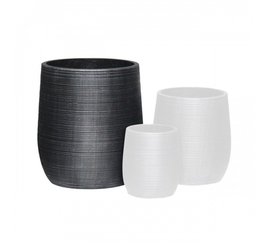 FLOWER POT-16 Φ45x50cm, Cement Απόχρωση Anthracite  Φ45x50cm [-Ανθρακί-] [-Artificial Cement (Recyclable)-] Ε6316,C