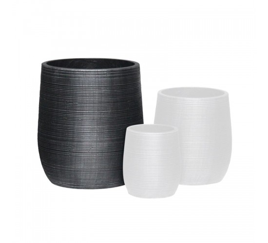 FLOWER POT-16 Φ45x50cm, Cement Απόχρωση Anthracite  Φ45x50cm [-Ανθρακί-] [-Artificial Cement (Recyclable)-] Ε6316,C