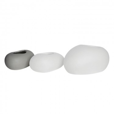 FLOWER POT-ROCK 40x30x19cm, Cement Απόχρωση White  40x30x19cm [-Άσπρο-] [-Artificial Cement (Recyclable)-] Ε6320,Α1