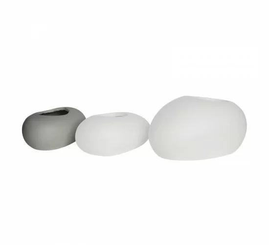 FLOWER POT-ROCK 40x30x19cm, Cement Απόχρωση White  40x30x19cm [-Άσπρο-] [-Artificial Cement (Recyclable)-] Ε6320,Α1