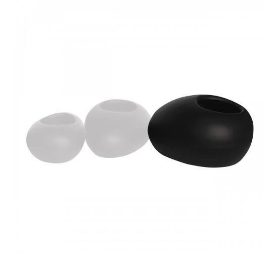 FLOWER POT-ROCK 56x43x29cm, Cement Απόχρωση Black  56x43x29cm [-Μαύρο-] [-Artificial Cement (Recyclable)-] Ε6320,C2