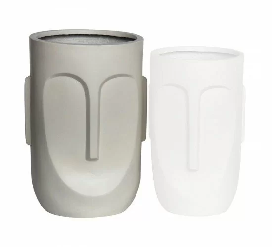 FLOWER POT-TOTEM Φ40x57cm, Cement Απόχρωση Sand  Φ40x57cm [-Μπεζ-Tortora-Sand-Cappuccino-] [-Artificial Cement (Recyclable)-] Ε6321,Β