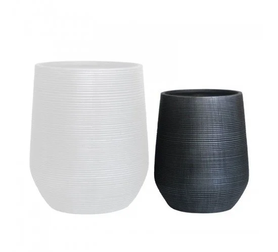 FLOWER POT-17 Φ45x50cm, Cement Απόχρωση Anthracite  Φ45x50cm [-Ανθρακί-] [-Artificial Cement (Recyclable)-] Ε6317,C