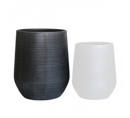 FLOWER POT-17 Φ53x63cm, Cement Απόχρωση Anthracite  Φ53x63cm [-Ανθρακί-] [-Artificial Cement (Recyclable)-] Ε6317,D