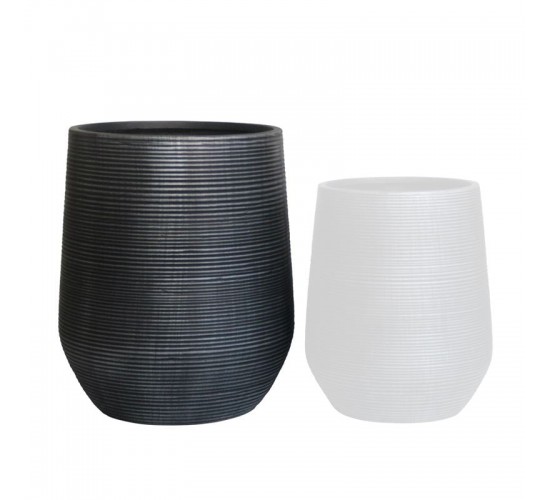 FLOWER POT-17 Φ53x63cm, Cement Απόχρωση Anthracite  Φ53x63cm [-Ανθρακί-] [-Artificial Cement (Recyclable)-] Ε6317,D