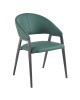 DELI Πολυθρόνα Μέταλλο Βαφή Μαύρο, Pu Forest Green  52x62x83cm [-Μαύρο/Πράσινο-] [-Μέταλλο/PVC - PU-] ΕΜ175,1