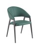 DELI Πολυθρόνα Μέταλλο Βαφή Μαύρο, Pu Forest Green  52x62x83cm [-Μαύρο/Πράσινο-] [-Μέταλλο/PVC - PU-] ΕΜ175,1