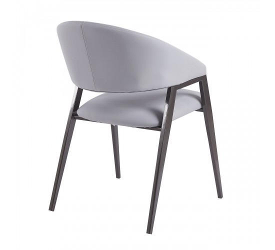 DELI Πολυθρόνα Μέταλλο Βαφή Μαύρο, Pu Γκρι  52x62x83cm [-Γκρι-, -Μαύρο-] [-PU - PVC-, -Μέταλλο-] ΕΜ175,2