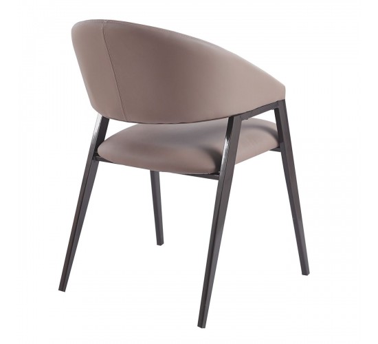 DELI Πολυθρόνα Μέταλλο Βαφή Μαύρο, Pu Cappuccino  52x62x83cm [-Μαύρο-, -Μπεζ-Tortora-Sand-Cappuccino-] [-PU - PVC-, -Μέταλλο-] ΕΜ175,3