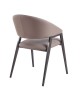 DELI Πολυθρόνα Μέταλλο Βαφή Μαύρο, Pu Cappuccino  52x62x83cm [-Μαύρο-, -Μπεζ-Tortora-Sand-Cappuccino-] [-PU - PVC-, -Μέταλλο-] ΕΜ175,3