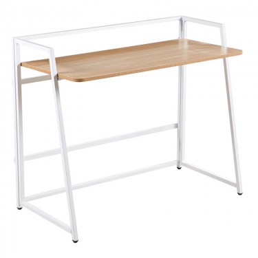 UNIT Γραφείο Η/Υ Πτυσσόμενο, Μέταλλο Βαφή Άσπρο, Melamine Απόχρωση Sonoma  110x48x86cm [-Άσπρο-, -Φυσικό-] [-Melamine-, -Μέταλλο-] ΕΟ4395