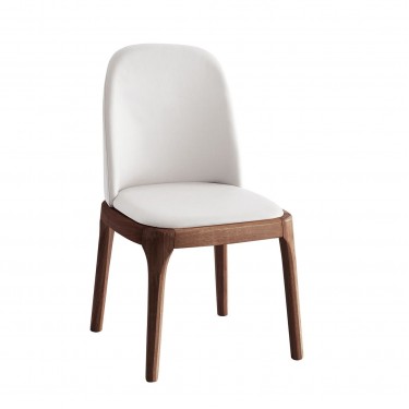 VISTA Καρέκλα Τραπεζαρίας- Κουζίνας, Απόχρωση Καρυδί, Pu Εκρού  49x52x87cm [-Εκρού-, -Καρυδί-] [-PU - PVC-, -Ξύλο-] Ε797,1