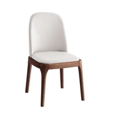 VISTA Καρέκλα Τραπεζαρίας- Κουζίνας, Απόχρωση Καρυδί, Pu Εκρού  49x52x87cm [-Εκρού-, -Καρυδί-] [-PU - PVC-, -Ξύλο-] Ε797,1