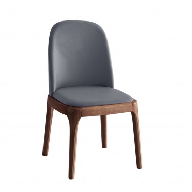 VISTA Καρέκλα Τραπεζαρίας- Κουζίνας, Απόχρωση Καρυδί, Pu Ανθρακί  49x52x87cm [-Ανθρακί-, -Καρυδί-] [-PU - PVC-, -Ξύλο-] Ε797,3