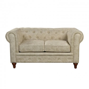 CHESTERFIELD York Kαναπές 2Θέσιος Σαλονιού - Καθιστικού, Ύφασμα Απόχρωση Μπεζ  150x82x77cm [-Μπεζ-Tortora-Sand-Cappuccino-] [-Ύφασμα-] Ε942,21